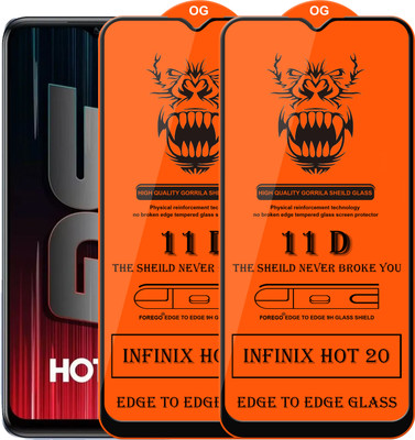 Forego Edge To Edge Tempered Glass for Infinix Hot 20 5G(Pack of 2)