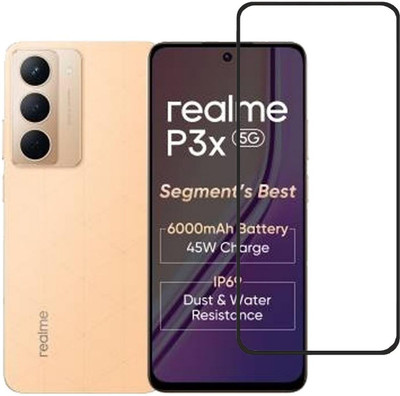 AIBEX Edge To Edge Tempered Glass for Realme P3x 5G| 9H Hardness | Anti-Glare & Anti-Fingerprint | Water Resistant | Edge-to-Edge Full Screen Protector | Bubble-Free Installation(Pack of 1)
