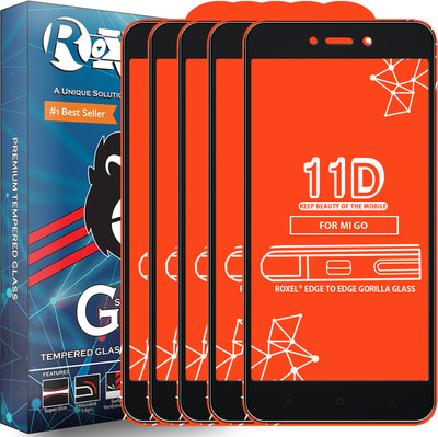 Roxel Edge To Edge Tempered Glass for Redmi Go(Pack of 5)