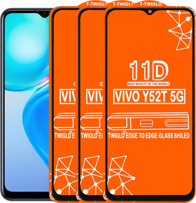 TWIGLO Edge To Edge Tempered Glass for VIVO Y52T 5G(Pack of 3)