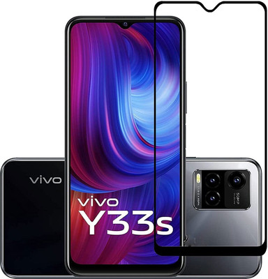 1DOLLAR Edge To Edge Tempered Glass for Vivo Y33s-9H Grade-Tempered Glass/Full Screen Coverage-Edge to Edge/9H Hardness/With Easy Installation Kit(Pack of 2)