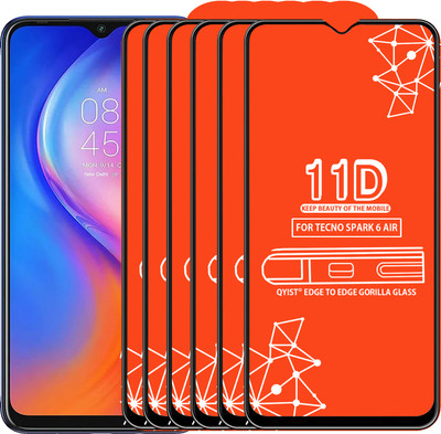 Qyist Edge To Edge Tempered Glass for Tecno Spark 6 Air(Pack of 6)