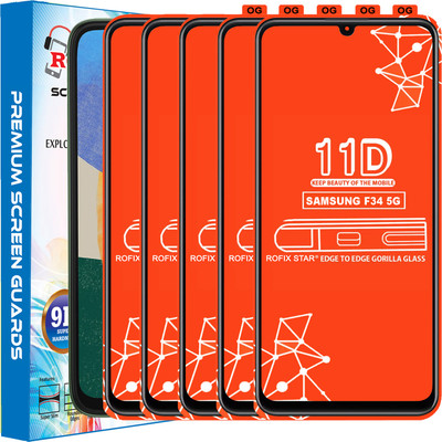 Rofix star Edge To Edge Tempered Glass for SAMSUNG GALAXY F34 5G(Pack of 5)