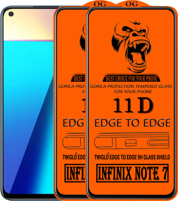 TWIGLO Edge To Edge Tempered Glass for INFINIX NOTE 7(Pack of 3)