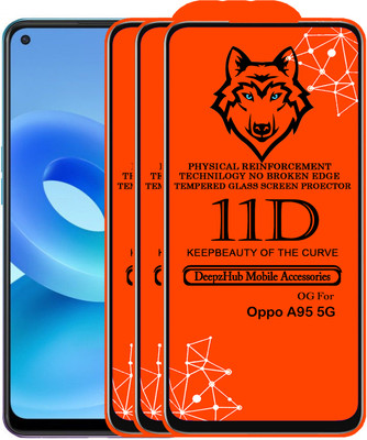 DeepzHub Edge To Edge Tempered Glass for OPPO A95 5G(Pack of 3)