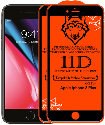 DeepzHub Edge To Edge Tempered Glass for Apple iPhone 8 Plus(Pack of 2)