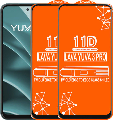 TWIGLO Edge To Edge Tempered Glass for LAVA YUVA 3 PRO(Pack of 2)