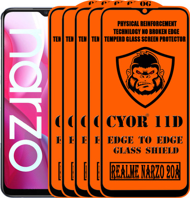 CYOR Edge To Edge Tempered Glass for REALME NARZO 20A(Pack of 5)
