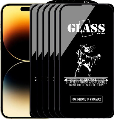 Qyist Edge To Edge Tempered Glass for IPHONE 14 PRO MAX(Pack of 6)