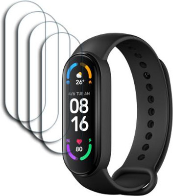SOMTONE Edge To Edge Tempered Glass for Mi Smart Band 6 1.56 inch SMARTWATCH SCREEN GUARD(Pack of 4)