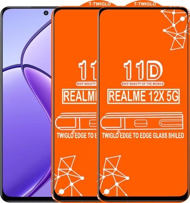 TWIGLO Edge To Edge Tempered Glass for REALME 12X 5G(Pack of 2)