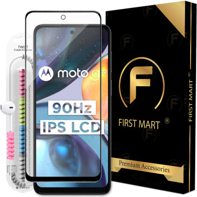 FIRST MART Edge To Edge Tempered Glass for Motorola G22 5G, Motorola G22, Moto G22 5G, Moto G22, OG Tempered Glass with Cable Protector(Pack of 1)