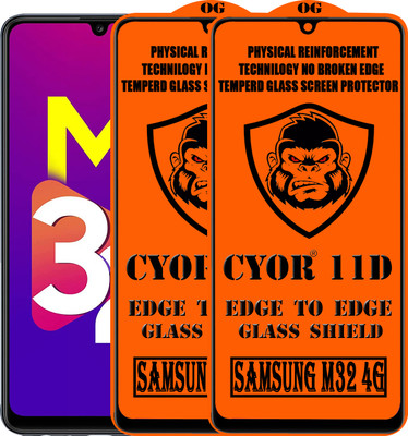 CYOR Edge To Edge Tempered Glass for SAMSUNG M32 4G(Pack of 2)