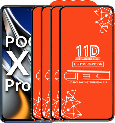 Roxel Edge To Edge Tempered Glass for Poco X4 Pro 5G(Pack of 4)
