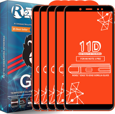 Roxel Edge To Edge Tempered Glass for Mi Redmi Note 5 Pro(Pack of 5)