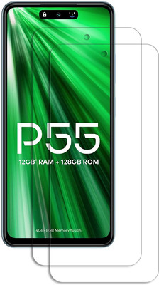 SOMTONE Edge To Edge Tempered Glass for itel P55 TEMPERED GUARD FRONTP2(Pack of 2)