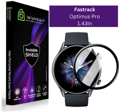 iWishKart Edge To Edge Tempered Glass for Fastrack Optimus Pro, OptimusPro, 1.43Inch, Smart Watch NOT Included, NOT Tempered Glass, 3D Curved Screen Guard PMMA(Pack of 1)
