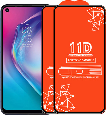 Qyist Edge To Edge Tempered Glass for Tecno Camon 15(Pack of 2)