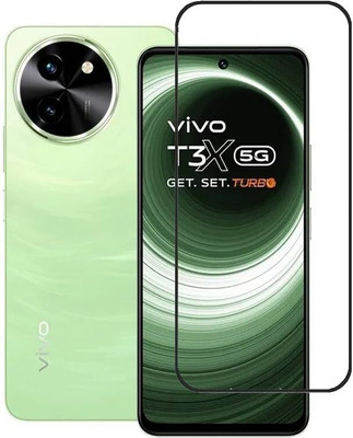 HIE POWER Edge To Edge Tempered Glass for Vivo T3x 5G- Screen Protection With Full Glue Edge To Edge Coverage And Easy Installation Kit(Pack of 1)