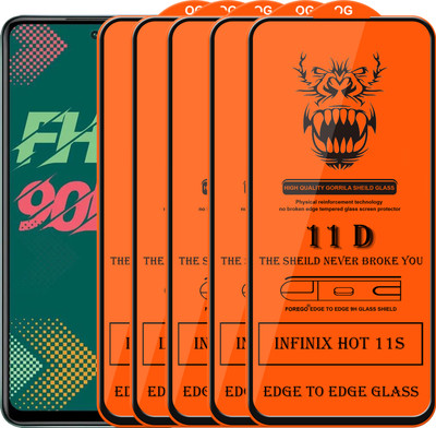 Forego Edge To Edge Tempered Glass for Infinix Hot 11s(Pack of 5)