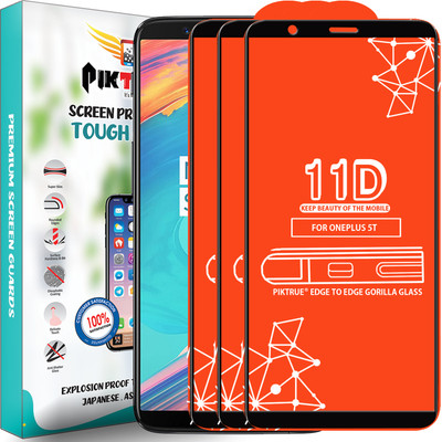 PikTrue Edge To Edge Tempered Glass for OnePlus 5T(Pack of 3)
