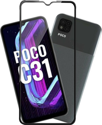 HUPSHY Edge To Edge Tempered Glass for POCO C31(Pack of 1)