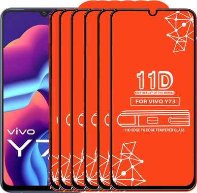 Qyist Edge To Edge Tempered Glass for Vivo Y73(Pack of 6)