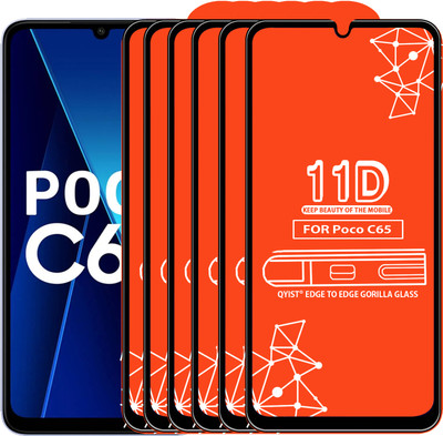 Qyist Edge To Edge Tempered Glass for Poco C65(Pack of 6)