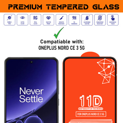 PikTrue Edge To Edge Tempered Glass for Oneplus Nord Ce 3 5G(Pack of 5)