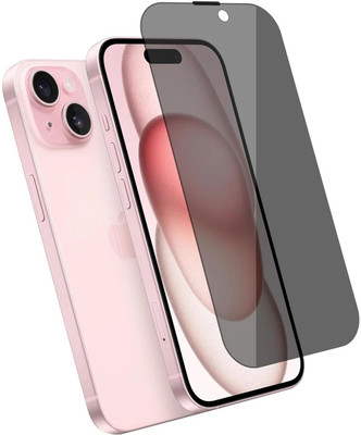 SB SHILD Edge To Edge Tempered Glass for iPhone 15, Privacy Anti Spy Glass with Matte Finish(Pack of 1)