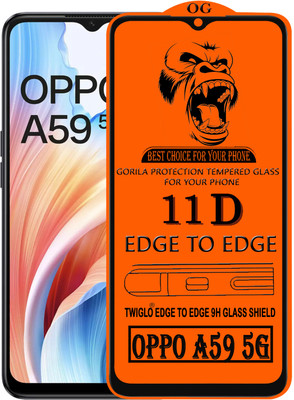 TWIGLO Edge To Edge Tempered Glass for OPPO A59 5G(Pack of 1)