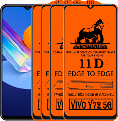 TWIGLO Edge To Edge Tempered Glass for VIVO Y72 5G(Pack of 4)