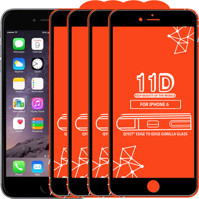 Qyist Edge To Edge Tempered Glass for Apple iPhone 6(Pack of 4)