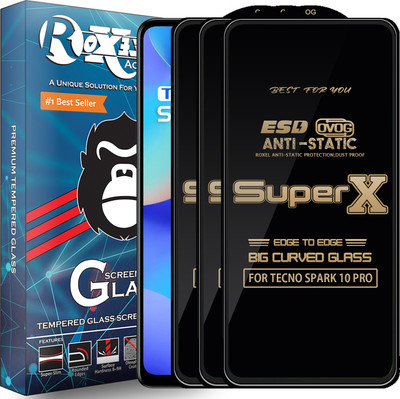 Roxel Edge To Edge Tempered Glass for TECNO SPARK 10 PRO(Pack of 3)