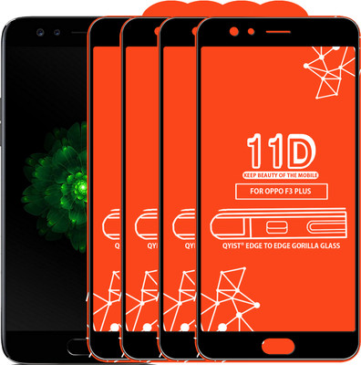 Qyist Edge To Edge Tempered Glass for Oppo F3 Plus(Pack of 4)