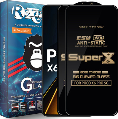 Roxel Edge To Edge Tempered Glass for POCO X6 PRO 5G(Pack of 2)