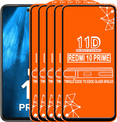 TWIGLO Edge To Edge Tempered Glass for REDMI 10 PRIME(Pack of 5)