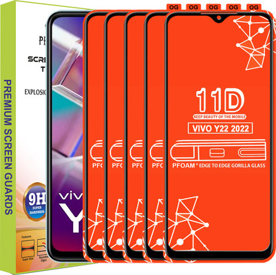 PFOAM Edge To Edge Tempered Glass for VIVO Y22 2022(Pack of 5)