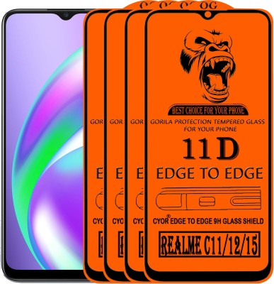 CYOR Edge To Edge Tempered Glass for REALME C11(Pack of 4)