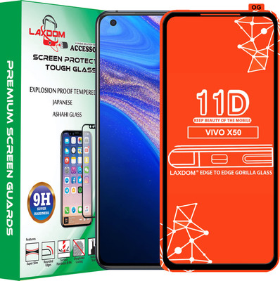 Laxdom Edge To Edge Tempered Glass for VIVO X50(Pack of 1)