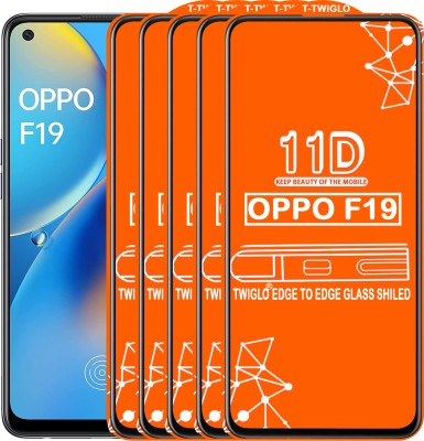 TWIGLO Edge To Edge Tempered Glass for OPPO F19(Pack of 5)