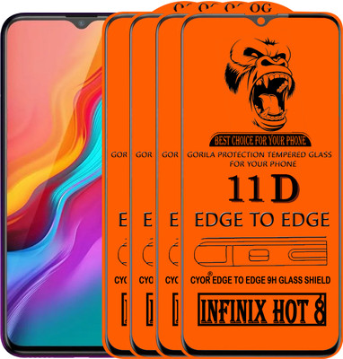 CYOR Edge To Edge Tempered Glass for Infinix Hot 8(Pack of 4)