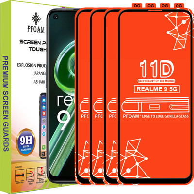 PFOAM Edge To Edge Tempered Glass for REALME 9 5G(Pack of 4)