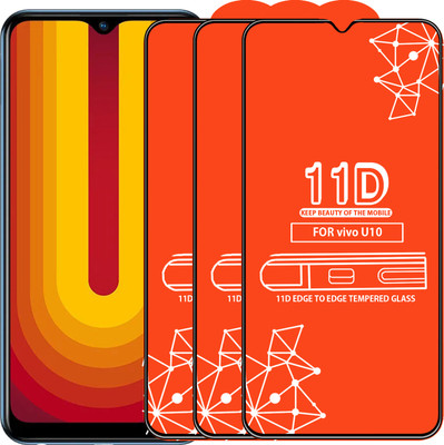 Roxel Edge To Edge Tempered Glass for Vivo U10(Pack of 3)