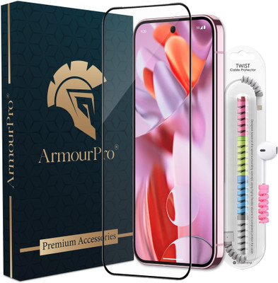 ArmourPro Edge To Edge Tempered Glass for Google Pixel 9 Pro XL 5G, Google Pixel 9 Pro XL, Pixel 9 Pro XL 5G, OG Tempered Glass with Cable Protector(Pack of 1)