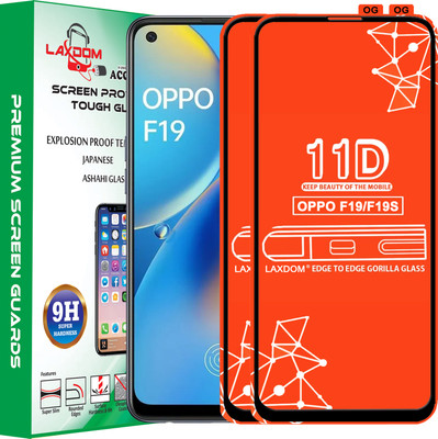 Laxdom Edge To Edge Tempered Glass for OPPO F19(Pack of 2)