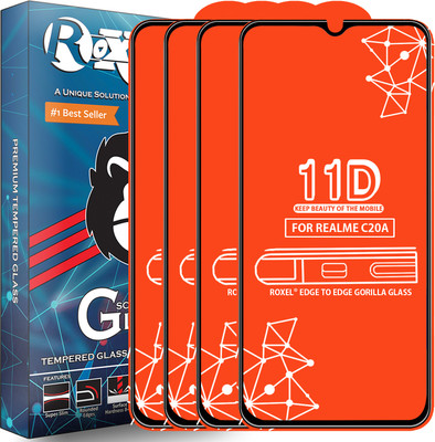 Roxel Edge To Edge Tempered Glass for Realme C20A(Pack of 4)