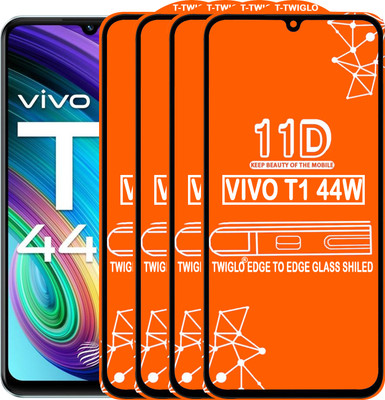 TWIGLO Edge To Edge Tempered Glass for VIVO T1 44W(Pack of 4)