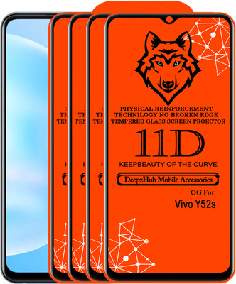 DeepzHub Edge To Edge Tempered Glass for Vivo Y52s(Pack of 4)