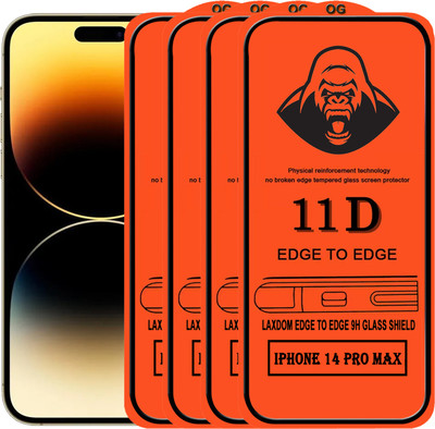 Laxdom Edge To Edge Tempered Glass for APPLE IPHONE 14 PRO MAX(Pack of 4)